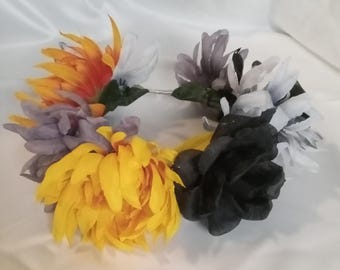 Flerfärgad handgjord konstblomskrona