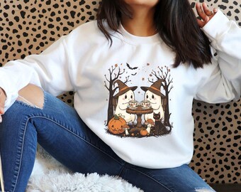 Maglietta di Halloween "Ghost Tea Party" - Design autunnale spettrale (Download digitale)