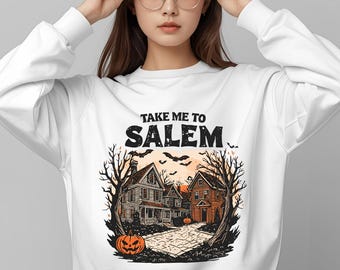 Retro Halloween PNG - Halloween Town shirt design - Take Me To Salem PNG - Vintage Halloween Shirt Design - Fall PNG - Spooky Season