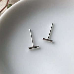 Boucles d'oreilles barres - Boucles lignes argent - Puces d'oreilles délicates -  boucles d'oreilles barres minimalistes en argent sterling