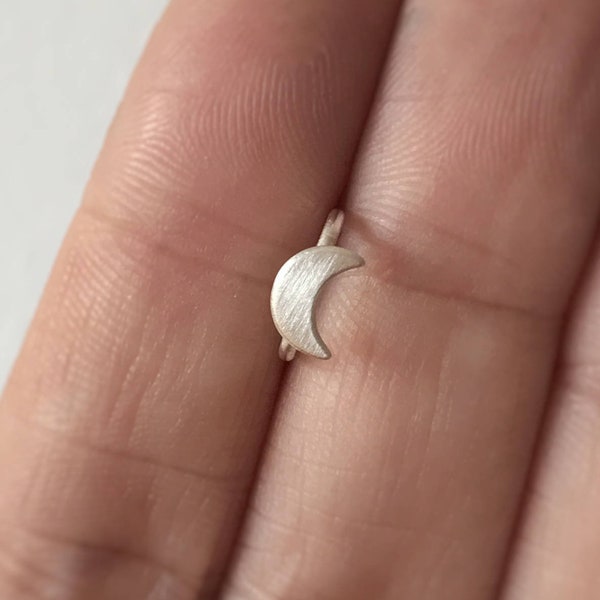Moon piercing, Sterling silver piercing with moon, cartilage earring, helix piercing, helix earring, conch, 20g, 18g or 16g