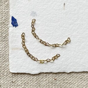 Hearts ear chains, attachment chain gold filled tiny heart convertible ear jacket chain, earring linking chain, ear cuff chain, piercing