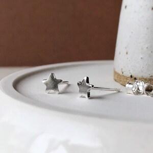 Tiny silver star stud earrings, small sterling silver stars earrings, silver piercing, celestial astrological studs, tiny stars