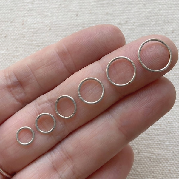 Sterling silver sleeper hoop earrings , 20g silver huggie hoop earrings, continuous small thin hoop piercing, second hole, endless seamless