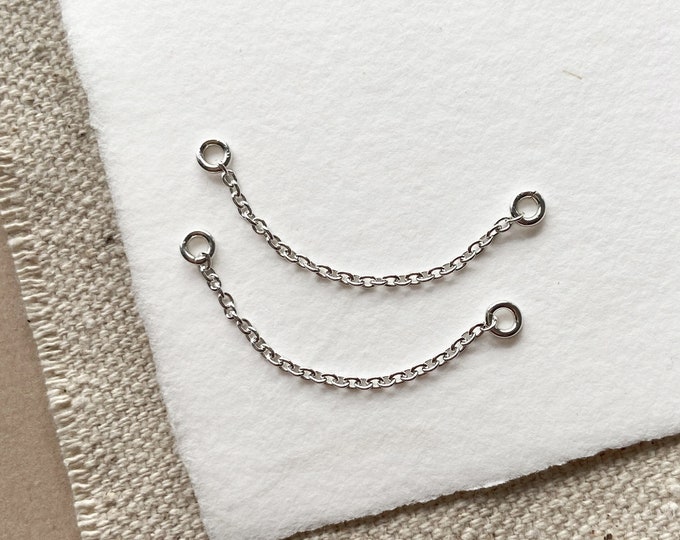 Ear chains, chain attachment sterling silver convertible ear jacket chain, earring linking chain, cuff chain, piercing chain