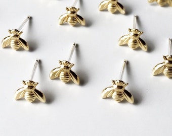 Gold bee earrings - 14k gold filled bee stud earrings - bumble bee - gold bee studs - gold filled earrings - queen bee - tiny delicate studs