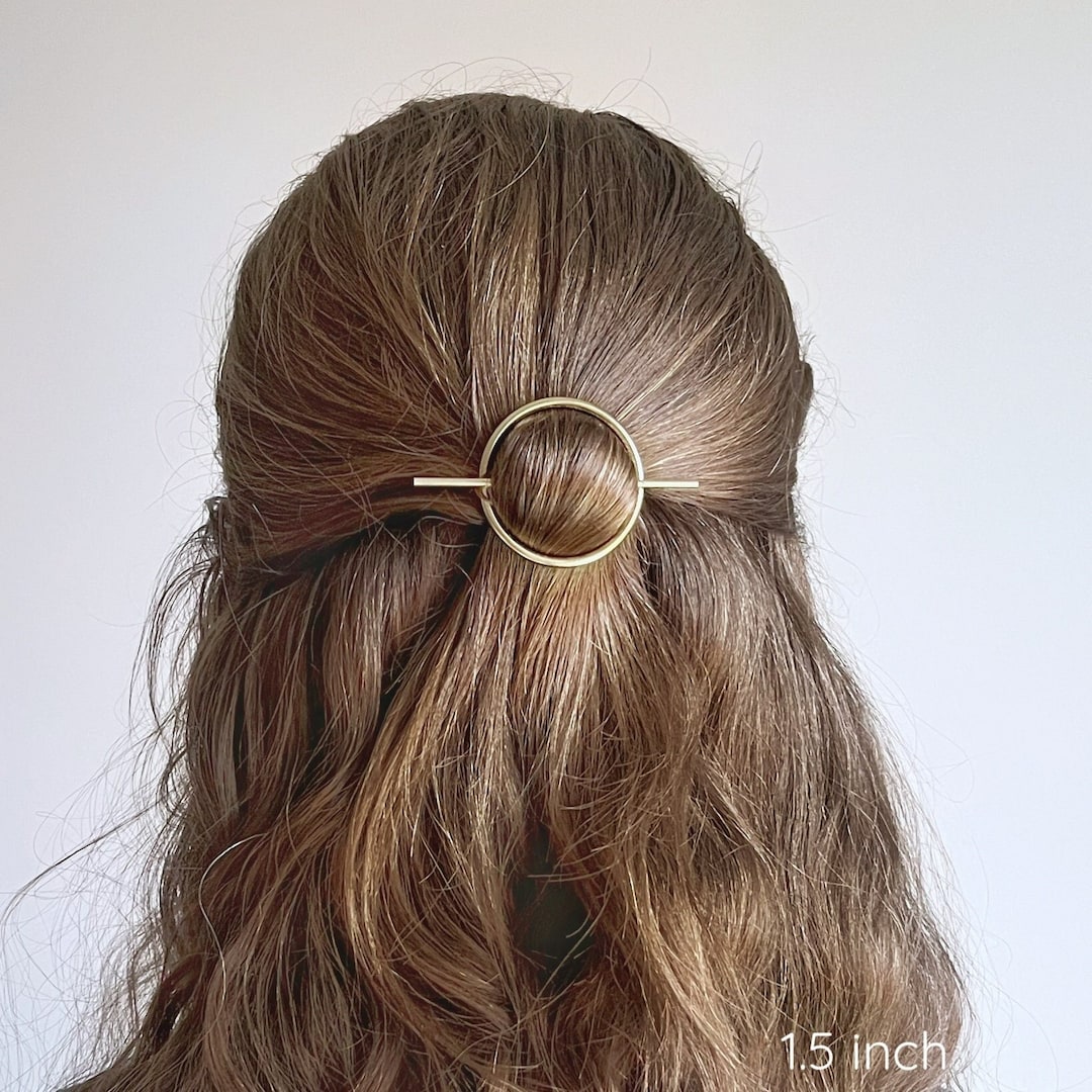 Minimalist Gold Hair Accessories, Brass Hair Clip, Gold