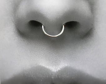 Fake septum - sterling silver faux septum - removable septum - silver fake piercing - nose ring - fake piercing - septum - fake nose ring