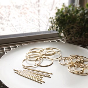 Minimalist gold hair accessories brass hair clip round image 4