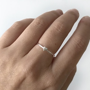 Tiny Heart Ring - Sterling Silver Heart Ring - Stacking Ring - Silver ...