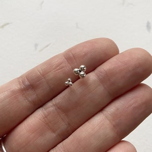 Tiny dots studs, Tiny dots earrings, recycled silver, minimalist earrings piercing, second hole, Tiny silver dots studs earrings image 7