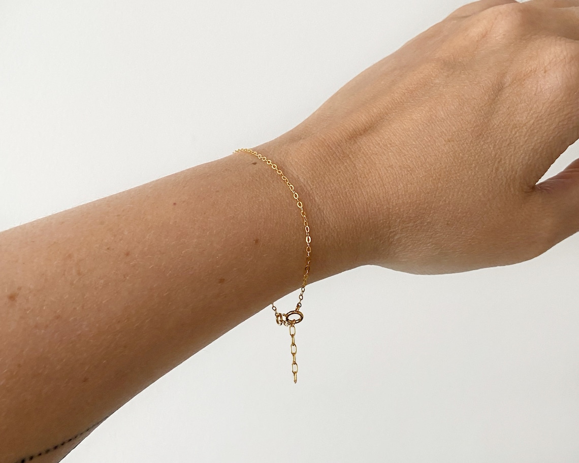 Gold Chain Bracelet Adjustable 14k Gold Filled Dainty Chain Etsy