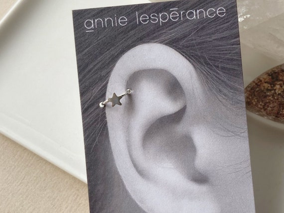 Tiny Star Piercing - Sterling Silver Hoop With Star - Body