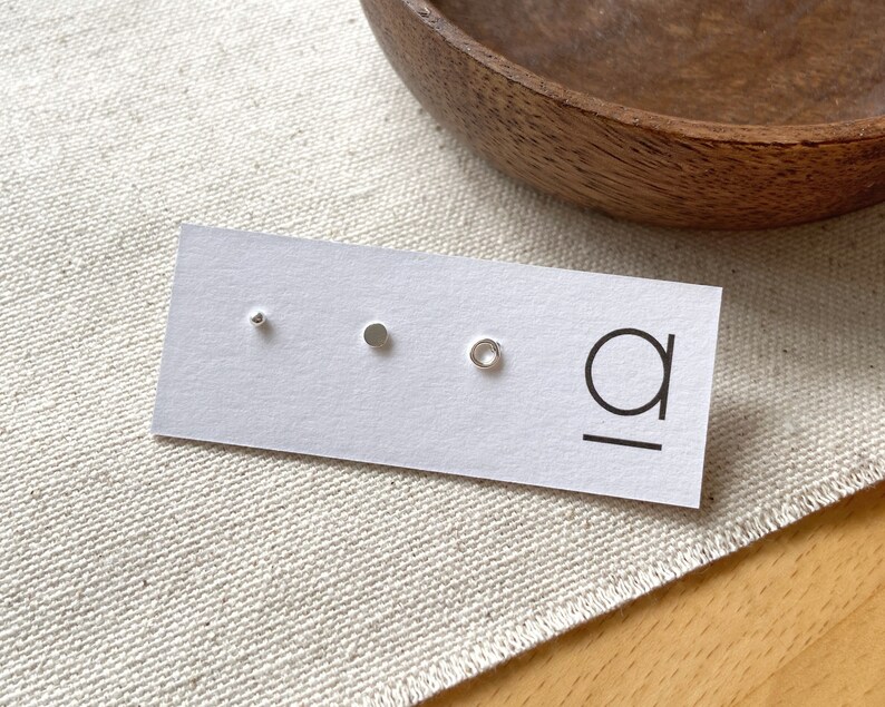 Tiny silver dots stud earring second hole piercing minimalist jewelry tiny sterling silver circle stud earring helix Studs TRIO -1