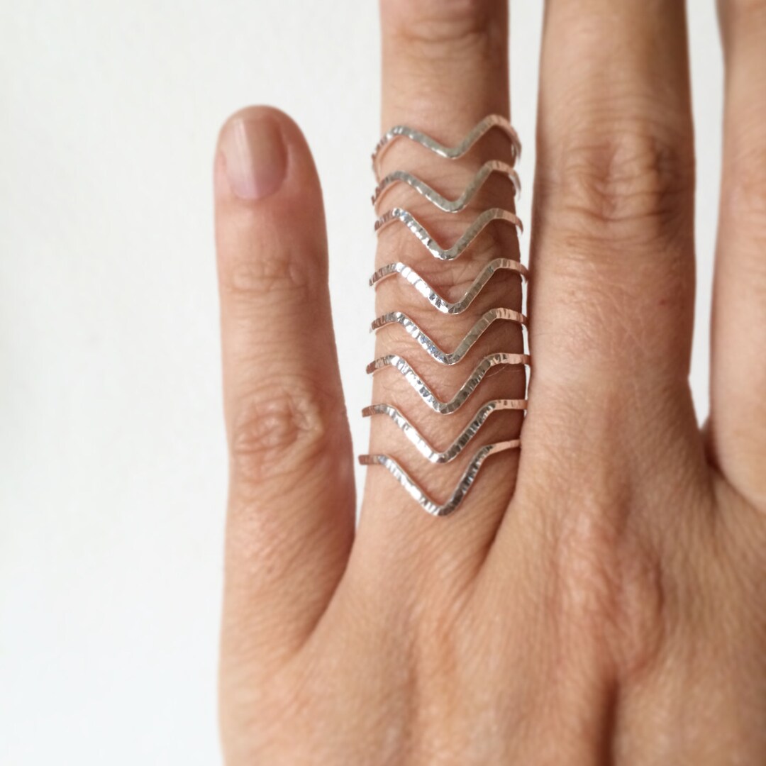 Chevron Ring, Sterling Silver Chevron Ring, V Ring, Thin Silver Band ...