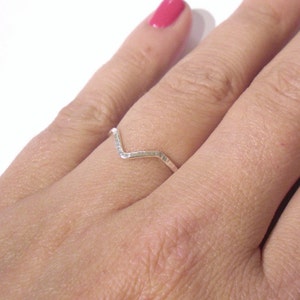 Handmade Solid 925 Sterling Silver Double Band Chevron V-Ring – All Sizes, Vintage Style From India