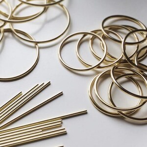 Minimalist gold hair accessories, brass hair clip, gold hair clip, round barrette, hair pin, gold hair slide, geometric hair clip image 10