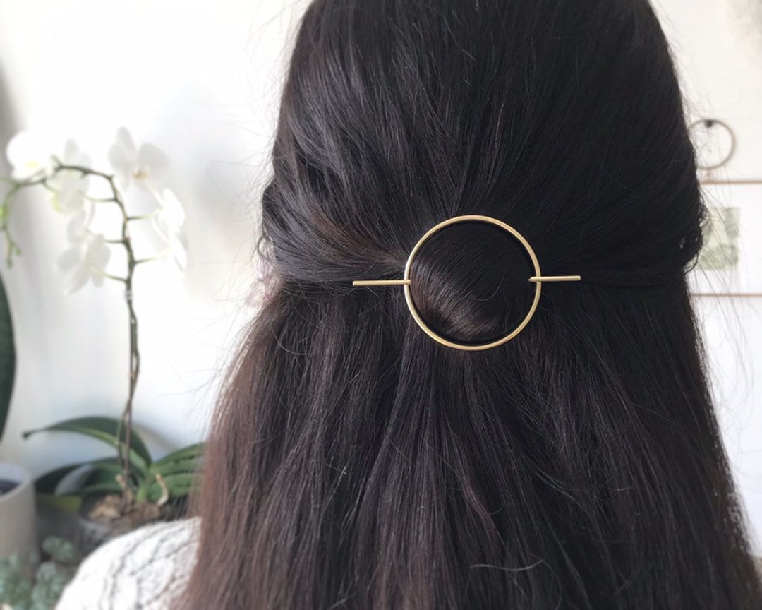 Minimalist Gold Hair Accessories, Brass Hair Clip, Gold Hair Clip