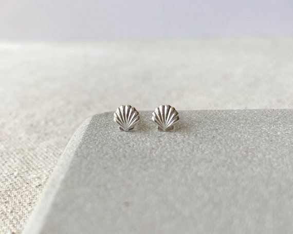 Seashell Stud Earrings Sterling Silver Seashell Stud Earrings Sterling Silver
