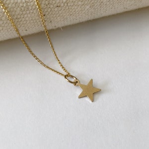 Gold star necklace 14k gold filled star pendant on dainty curb chain layering necklace tiny gold star charm delicate necklace image 2