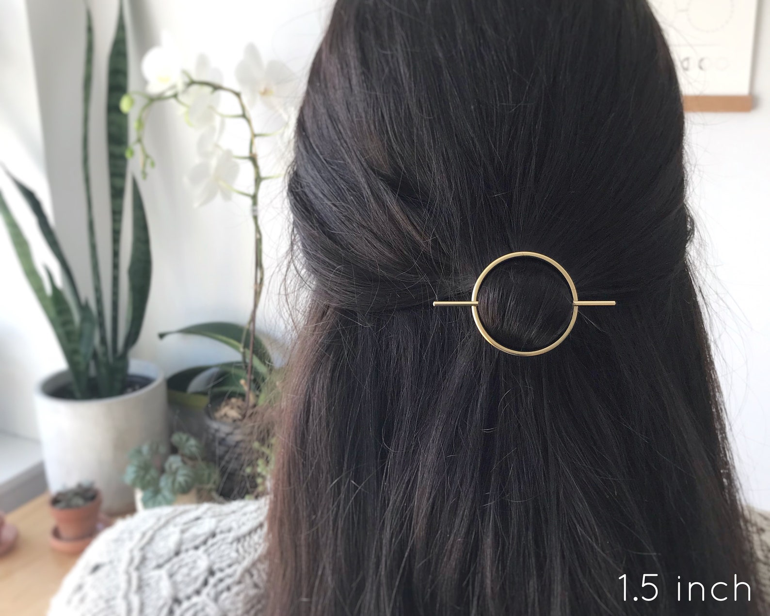 Minimalist Gold Hair Accessories Brass Hair Clip Round - Etsy Australia