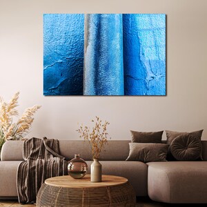 Decorazione murale in vetro temperato Blue Waves: decorazione panoramica extra large