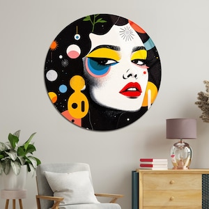 Pablo Picasso Wall Art, Tempered Glass Wall Art, Round Wall Art, Modern Stained Glass Print, Circle Wall Art