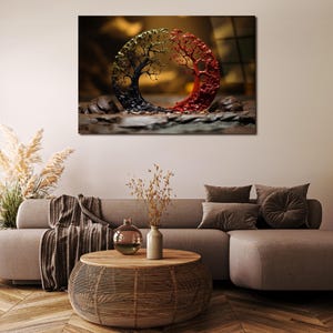 Tree of Life Tempered Glass Wall Art, Backsplash, Wall Hanging, Home Decor, UV Print, Tempered Glass Wall Decor, Backsplash