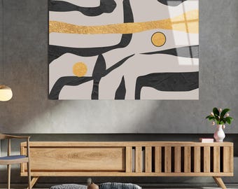 Abstract Tempered Glass Wall Art: Modern Home Decor
