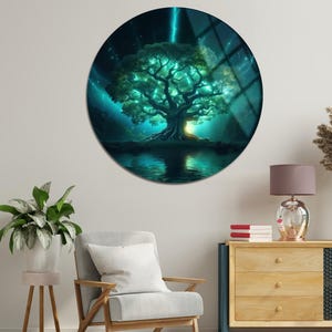 Tree of Life Tempered Glass Wall Art, Stained Glass Look Wall Art, Wall Decor, Wall Hanging, Home Decor