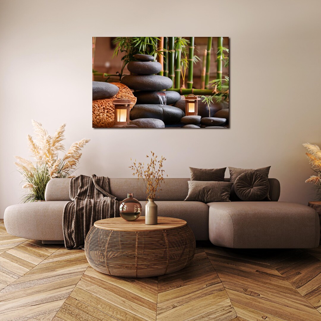 Zen Bamboo Tempered Glass Wall Art: Tranquil Japanese Garden Print - Etsy