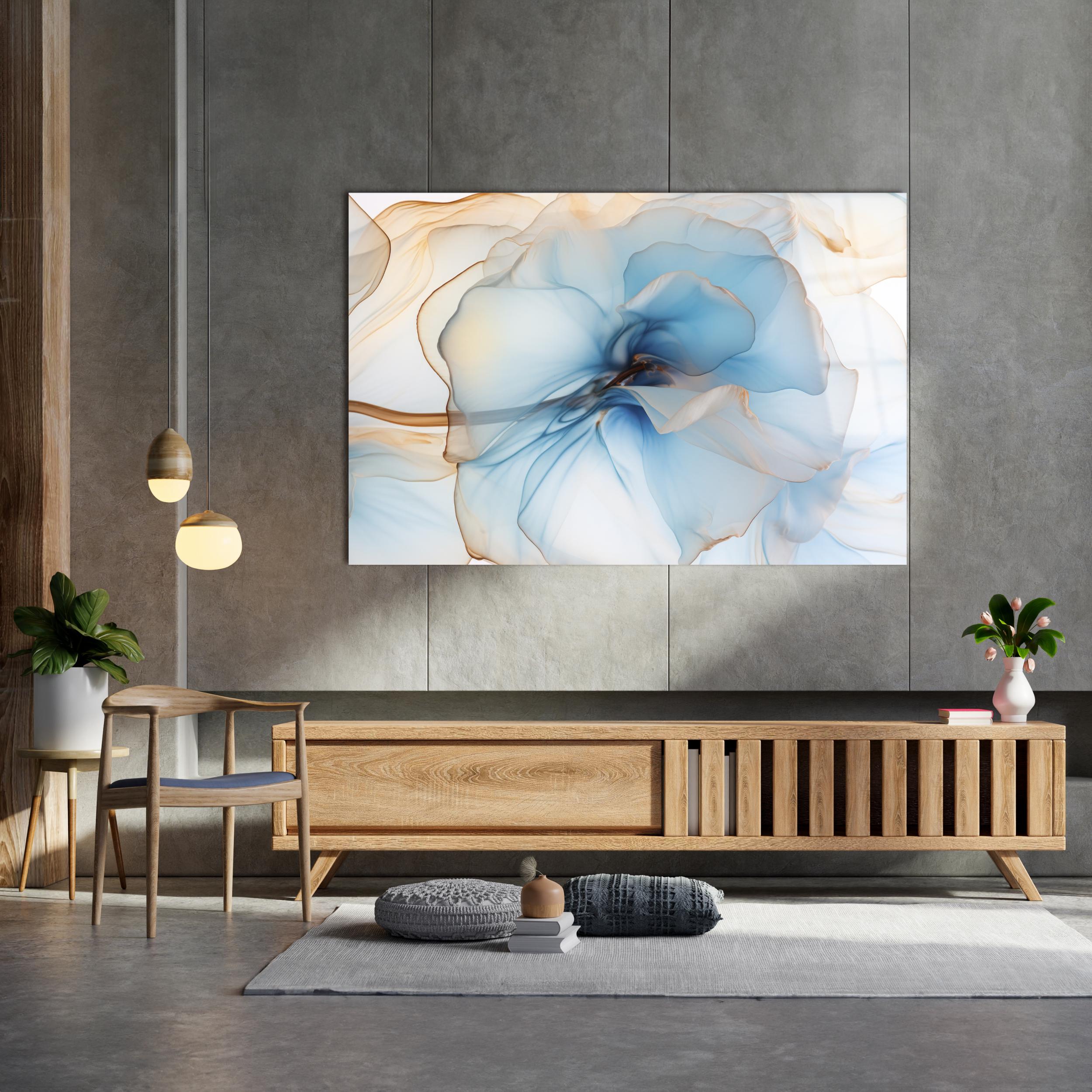 Abstract Floral Tempered Glass Wall Art: Modern Home Decor - Etsy