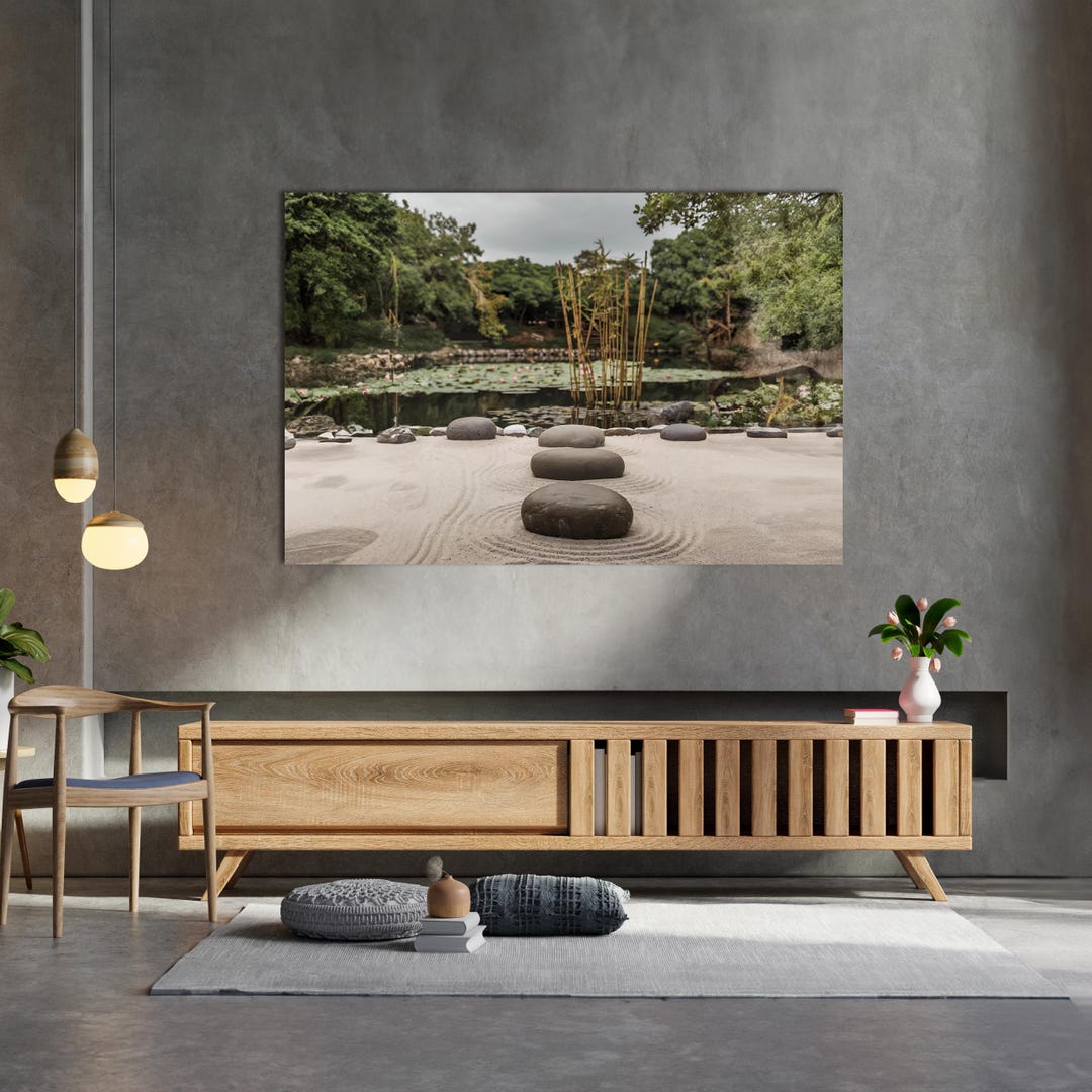 Tempered Glass Wall Art, Zen Spa Stones Wall Art, Living Room Home ...