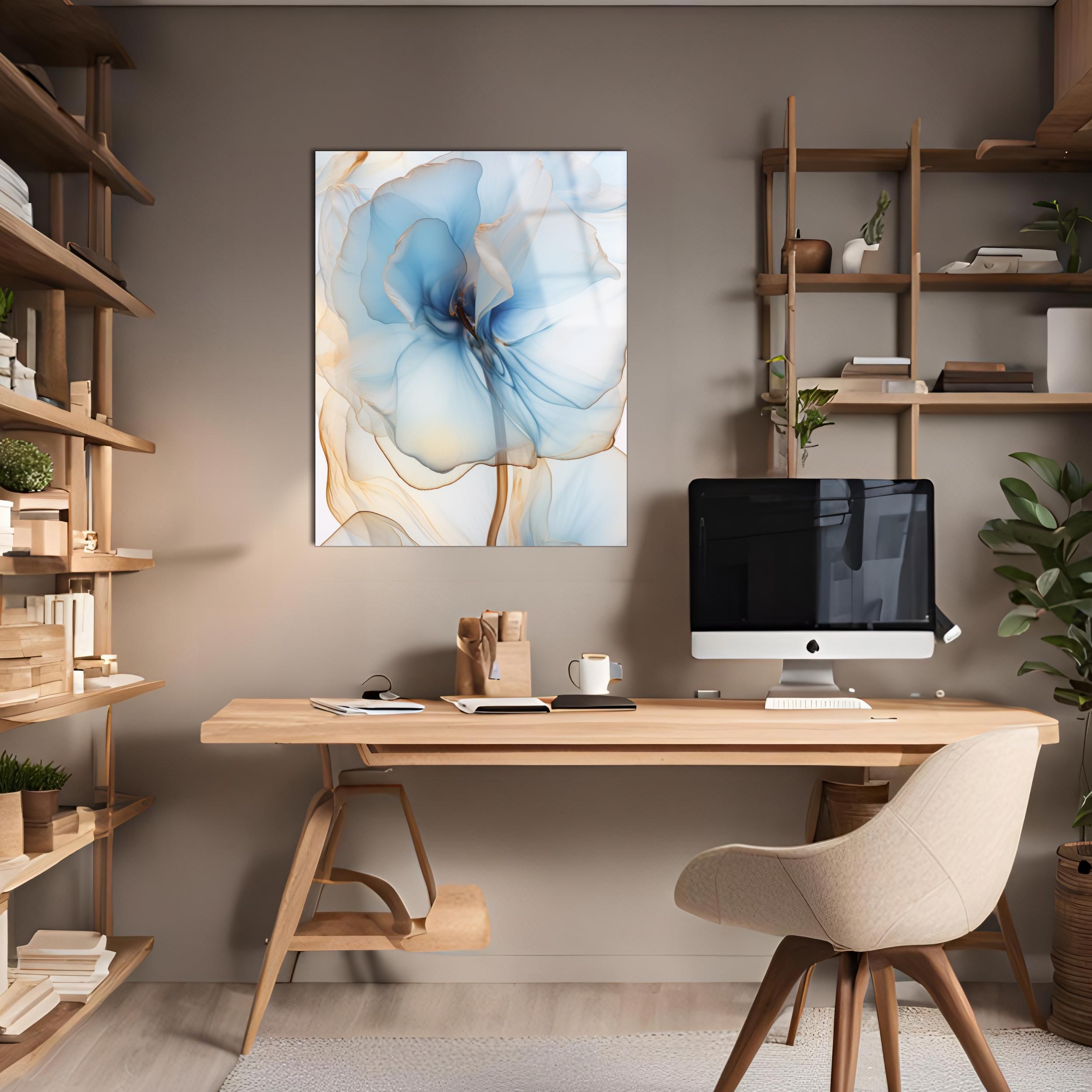 Abstract Floral Tempered Glass Wall Art: Modern Home Decor - Etsy