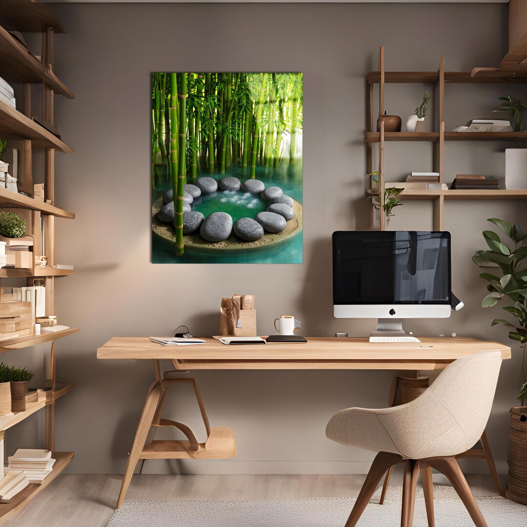 Zen Bamboo & Stones Tempered Glass Wall Art - Etsy