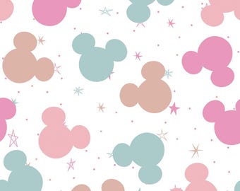 Mickey Mouse Fabric Magic Kingdom Fabric Cartoon Fabric , fabric by half yard, cotton fabric