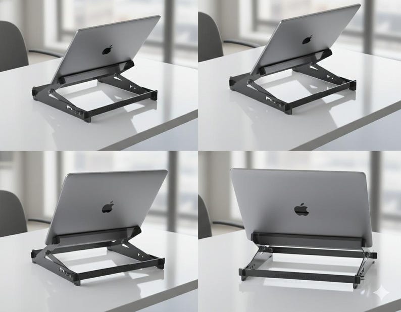 Adjustable Laptop Stand DXF File | Foldable Laptop Riser CNC Laser Cut ...