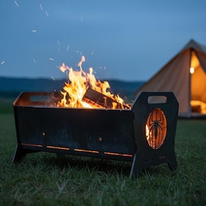 Portable Fire Pit Dxf file – CNC / Plasma / Laser Cut Digital Download BBQ Grill Plan SVG Metal Art Outdoor (Digital Product)