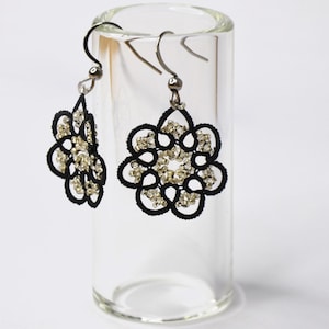 Handmade Frivolite Tatted Lace Earrings, Lightweight Boho Earrings For Women, Vintage Inspired Dangle Jewelry, Statement Accessory