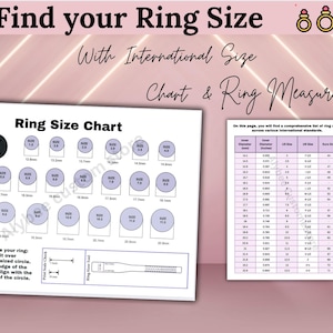 Druckbares Ringmaß-Werkzeug |PDF mit PDF|Ringmaßtabelle|Accurate Home Sizing| Internationaler Ringgrößenfinder | sofort Download