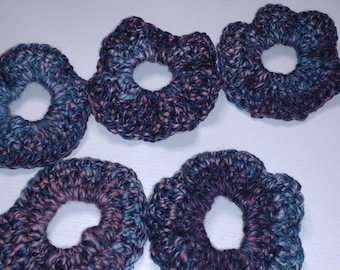 Multi-colored Crochet Scrunchies