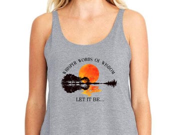 The Beatles Tank Top, The Beatles 70s Tank Top, Rock and Roll Tank Top, Let It Be Tank Top, Whisper Words Of Wisdom Tank Top