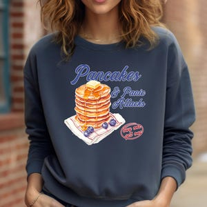 Pancakes Panic Attack Sweatshirt, Panic Attack Sweatshirt, Funny Tasty Pancake Sweatshirt, Sweatshirt with Deserts
