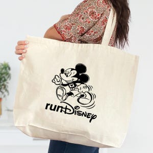 Disney Run Mickey Tote Bag, Cute Mickey Mouse Bag, Disneyland Tote Bag, Disney Lovers Bag, Mickey Mouse Bag, Mickey Bag