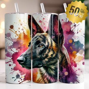 Dutch Shepherd Tumbler Wrap, Seamless Dog Design (Digital Download)