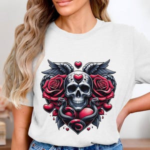 Skull Roses Snake Sublimation Design, Valentines Day Digital Download, 5000x5000 PNG for Crafters, Commercial Use, Instant Download