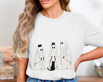 Cute Ghost Cat PNG, Halloween Shirt and Mug Design