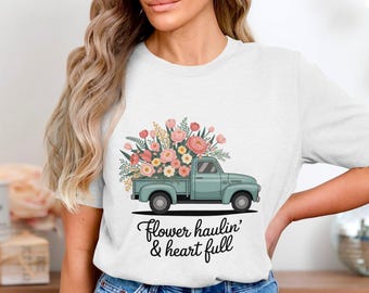 Flower Truck PNG Sublimation, Spring Flowers Design, Farm Truck Art, 300 DPI Image, 4500x5400 px Digital Download, Trendy Design