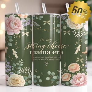 String fromage ère maman bottes de cow-boy fleuries, emballage de verre, cadeau fête des mères, vie de maman sans couture 20 oz maigre numérique PNG