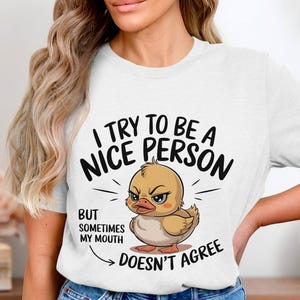 Grumpy Duck Sublimation Design, Funny SVG for T-shirts, Mugs, Digital Download 4500x5400px, Cute Angry Duckling PNG, Sarcastic Printable Art